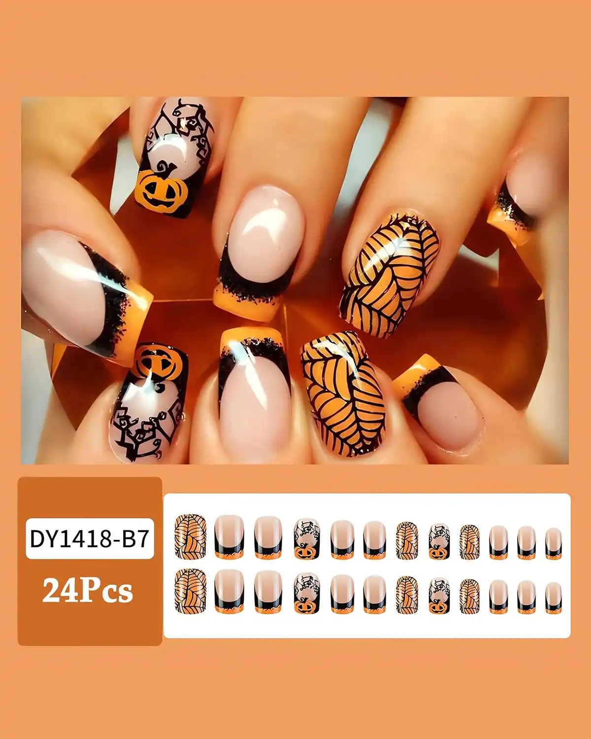 OHWODA Halloween Medium Fake Nail