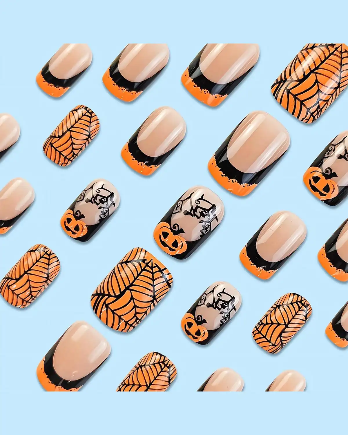 OHWODA Halloween Medium Fake Nails for Womens