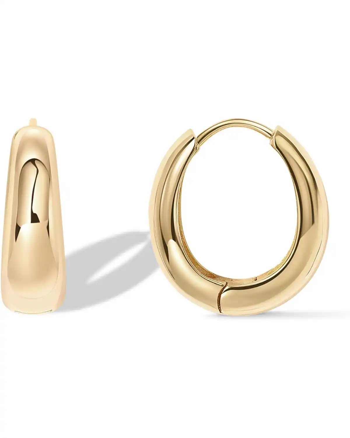 Pavoi 14K Gold Plated Sterling Silver Post Small Chunky Hoops Earrings Review