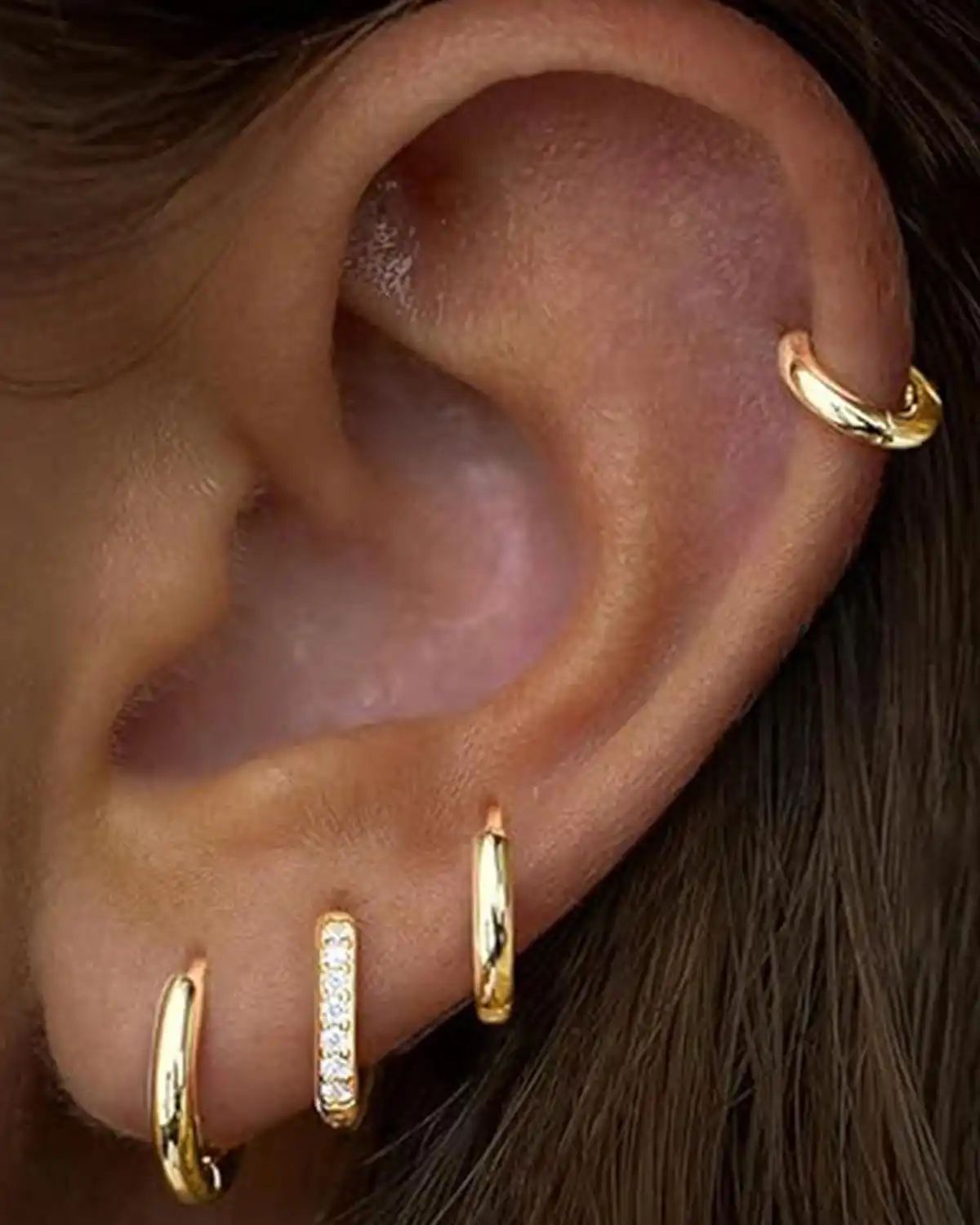 Poxtex Small Gold Huggie Hoop Earrings Set for Women