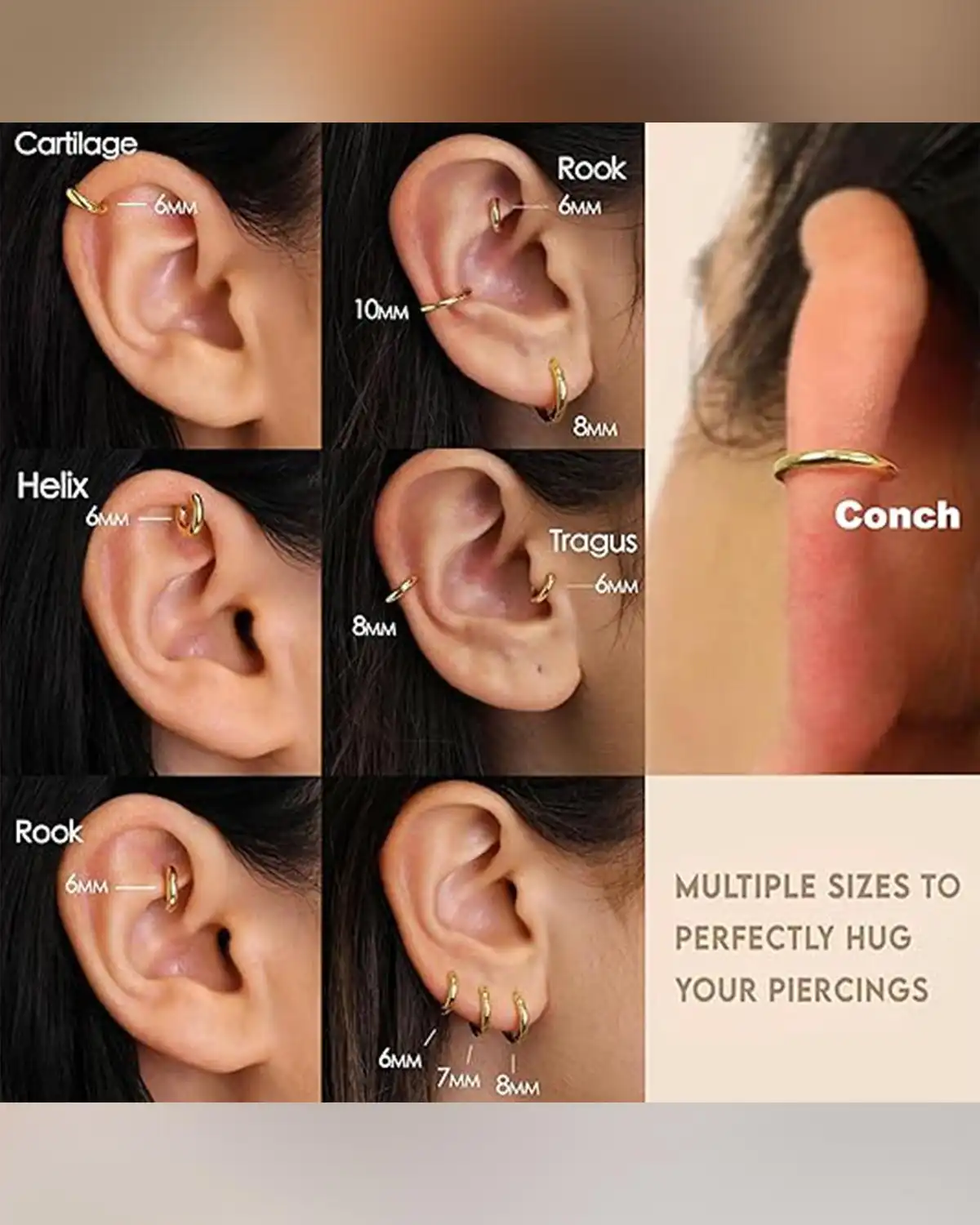 Poxtex Small Gold Huggie Hoop Earrings Set for Women