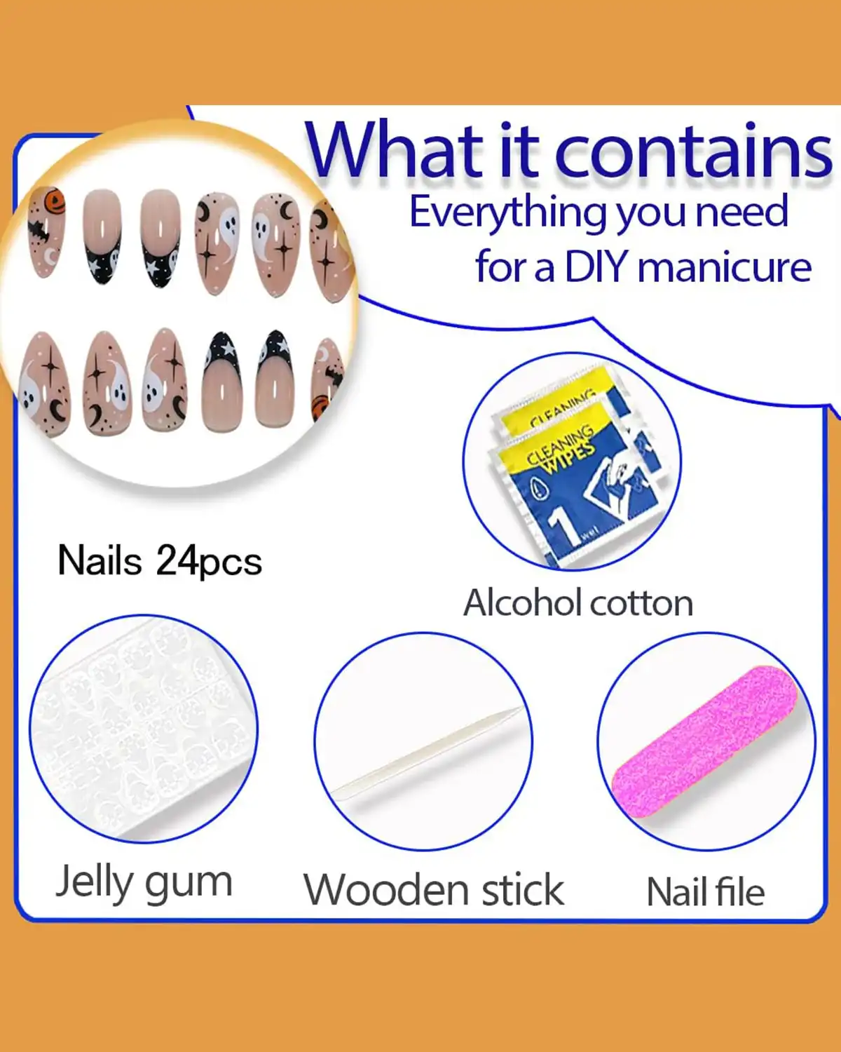 RUPOFUZA Halloween Press on Nails for Womens