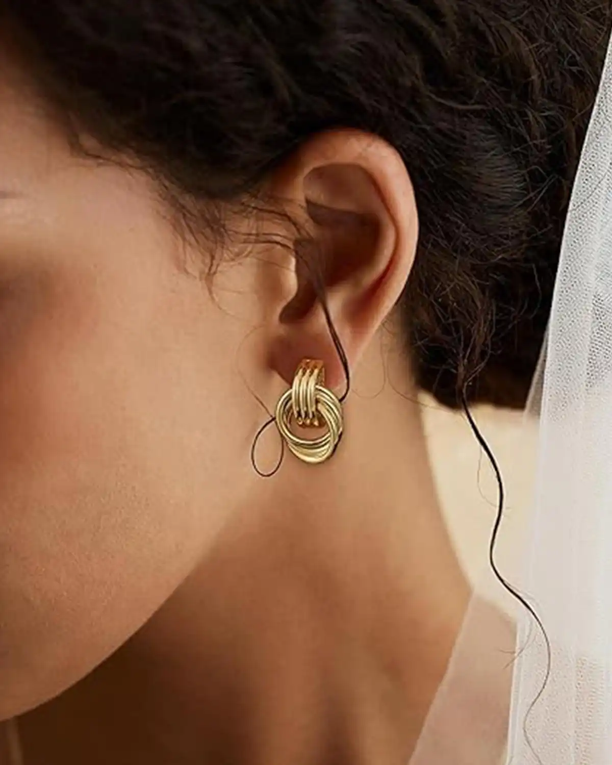 Sherlove Trendy Gold Plated Knot Earrings