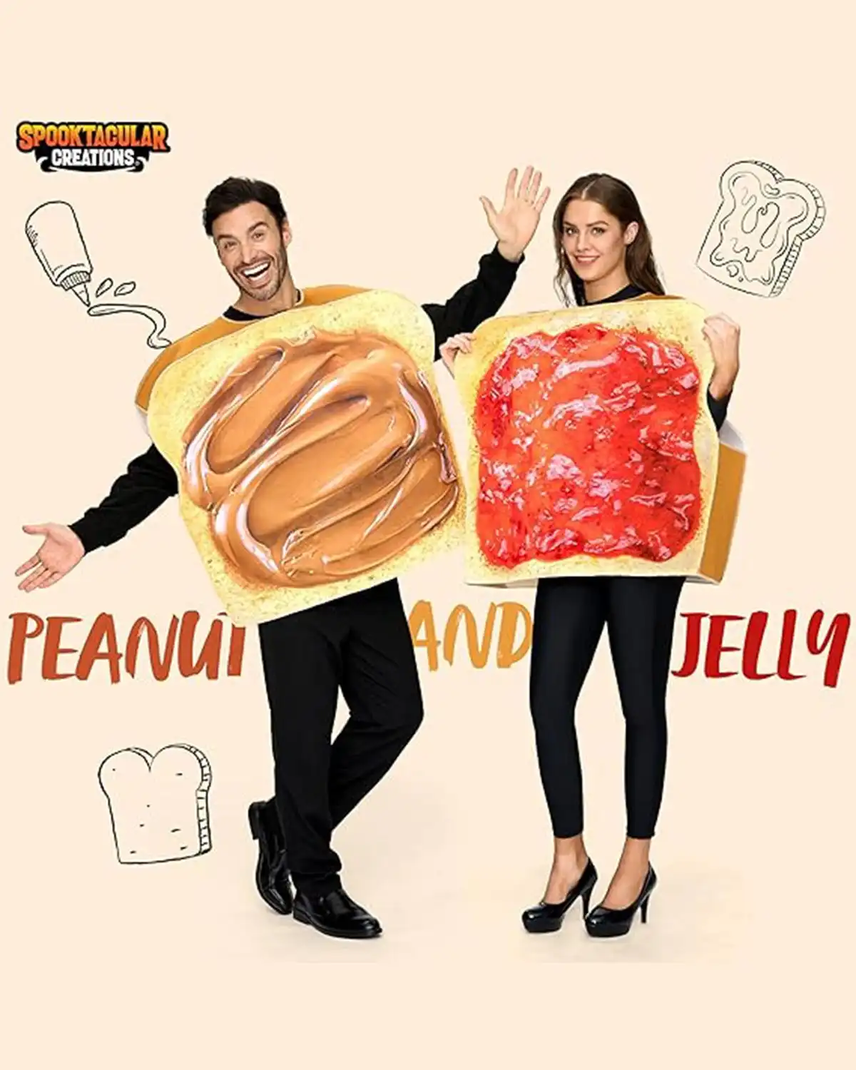 Spooktacular Creations Peanut Butter and Jelly Costume for Couple