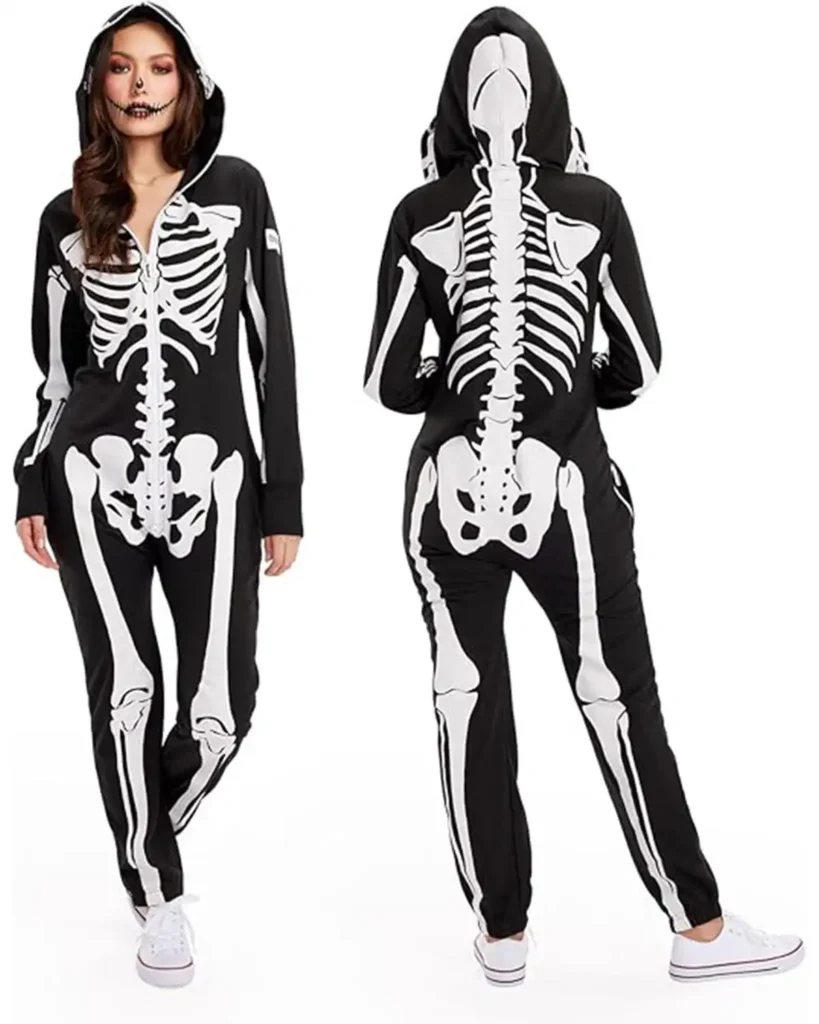 Tipsy Elves Form Fitting Skeleton Bodysuit for Halloween