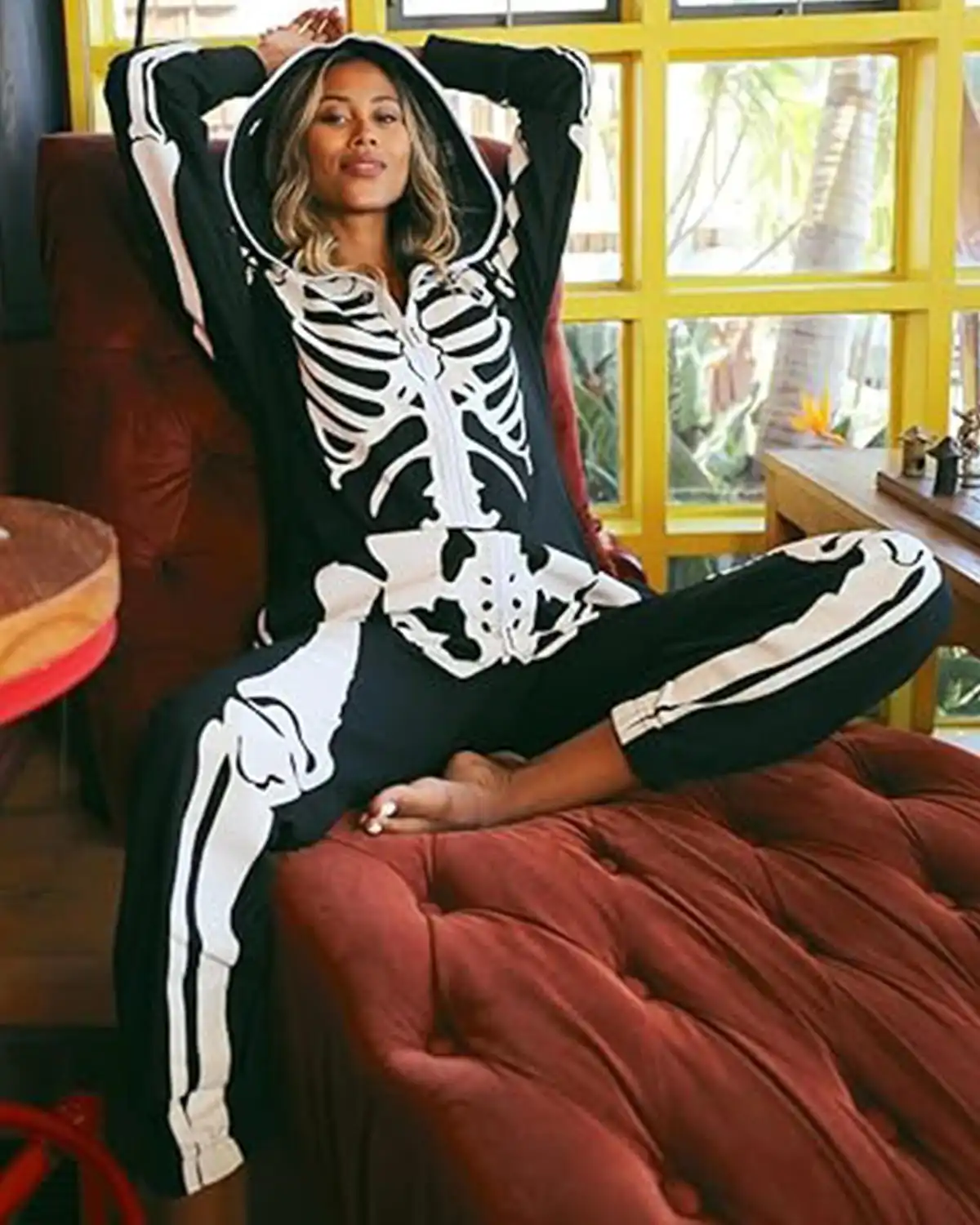 Tipsy Elves Form Fitting Skeleton Bodysuit for Womens
