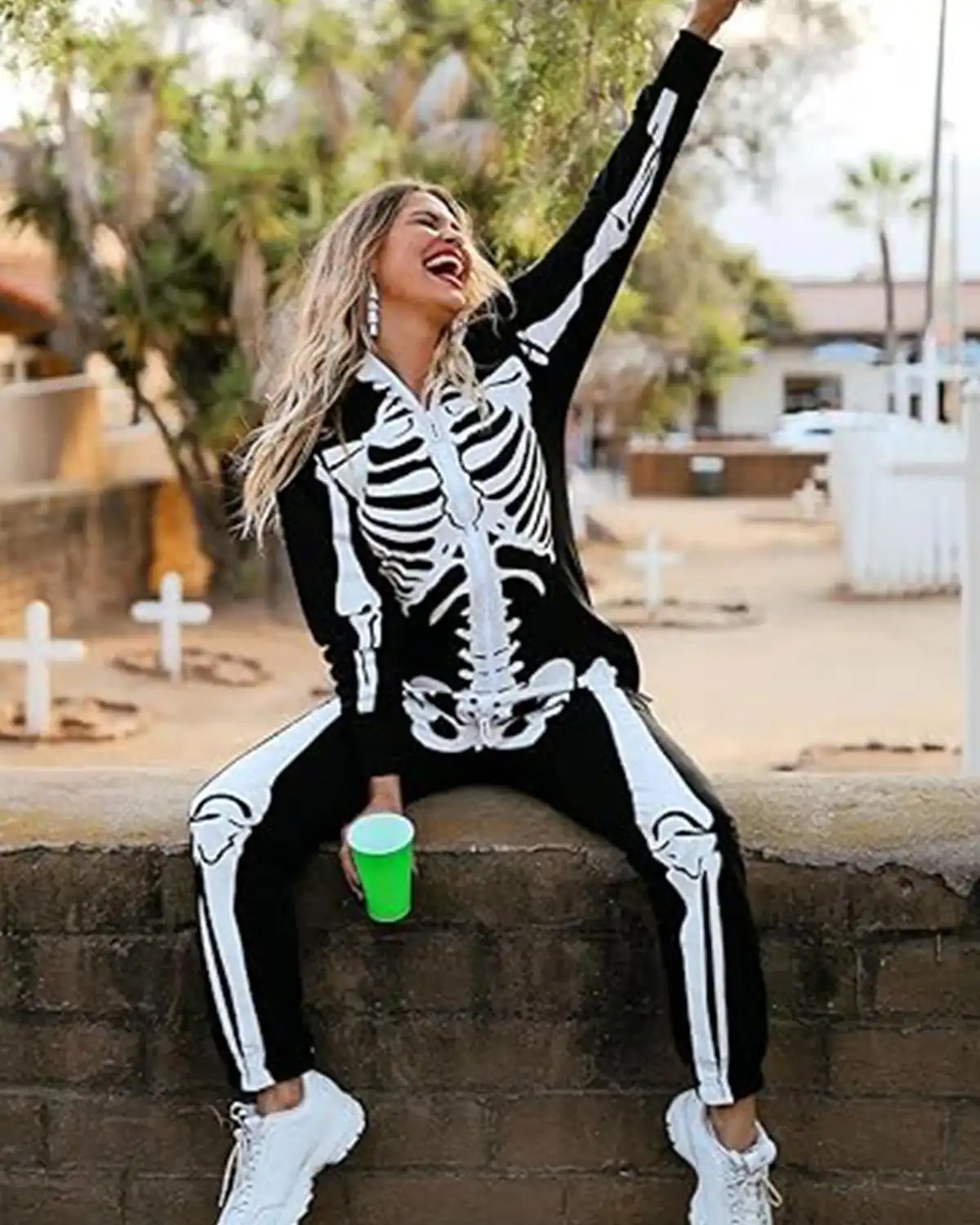 Tipsy Elves Form Fitting Skeleton Halloween Bodysuit