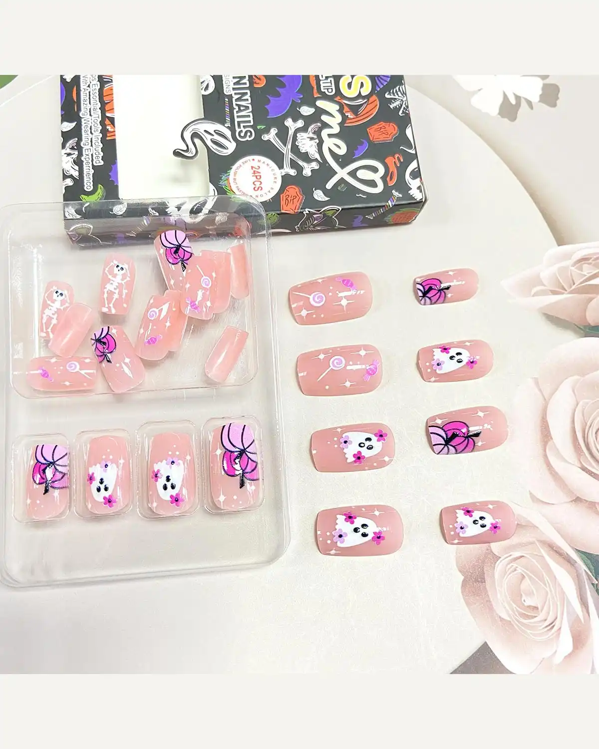 Vopintpy Medium Square Halloween Press on Nail
