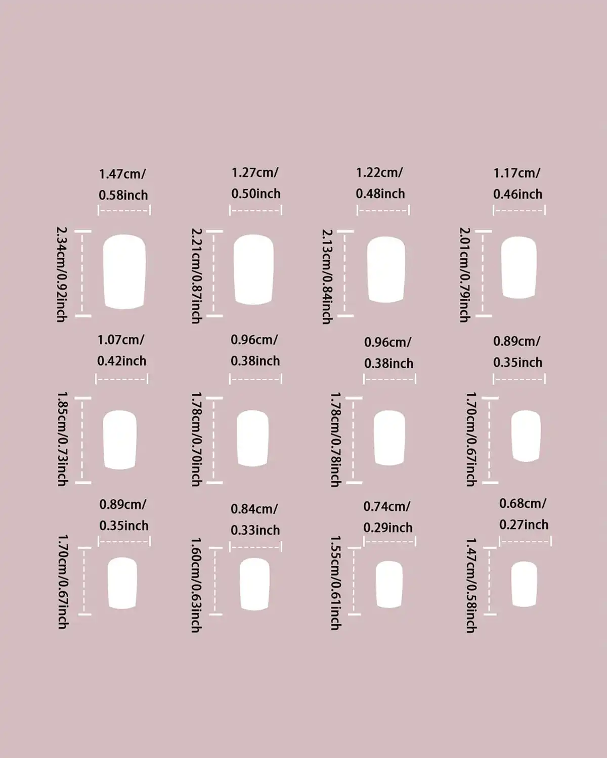 Vopintpy Medium Square Halloween Press on Nails Size