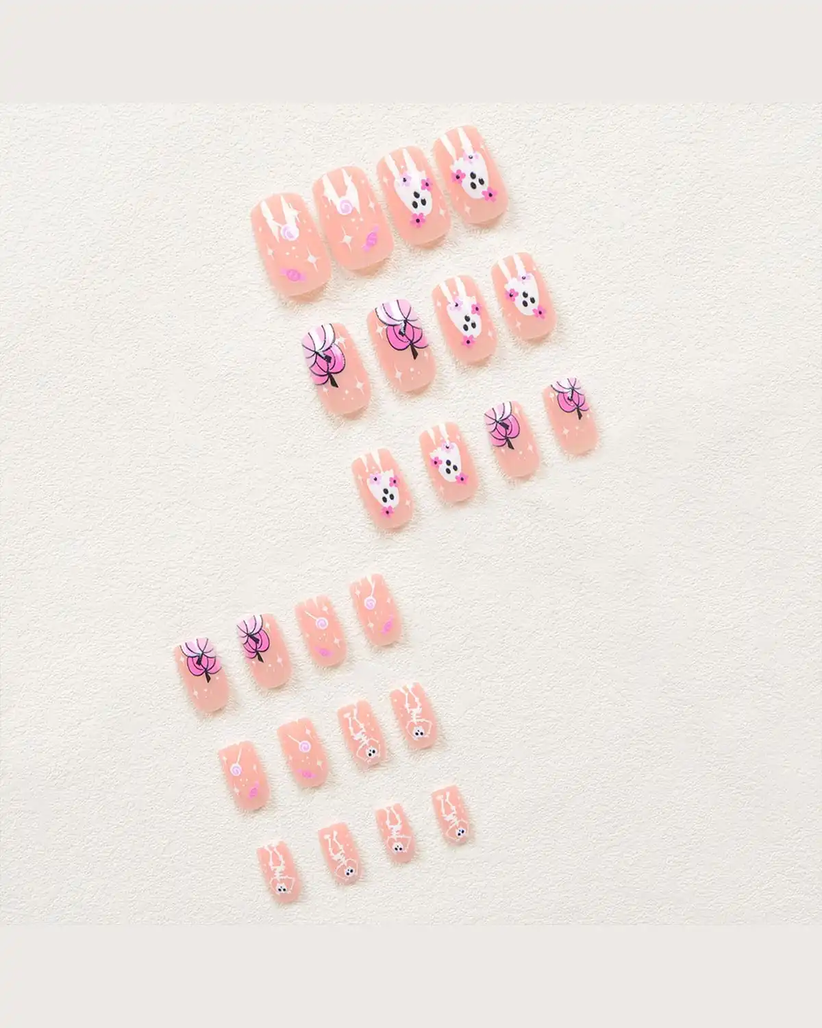 Vopintpy Medium Square Halloween Press on Nails for Womens