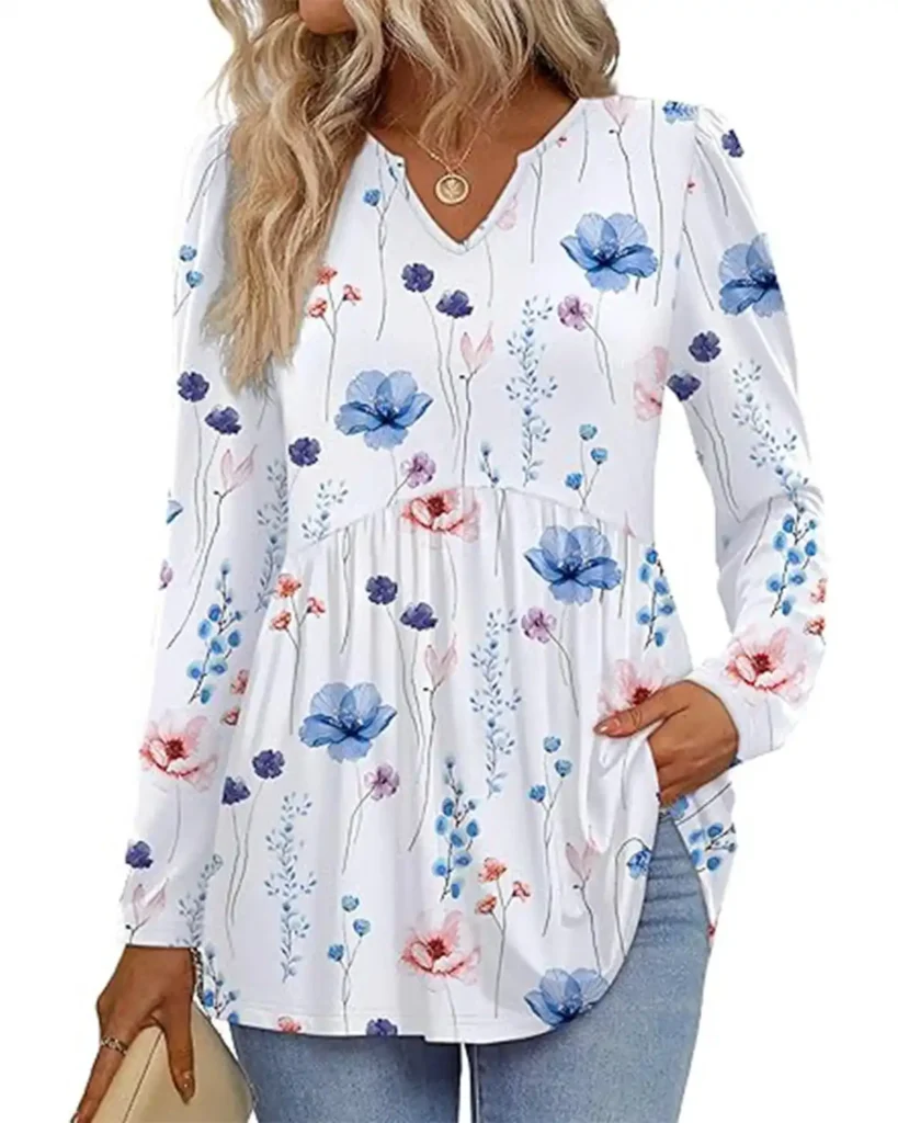 Wiholl Tops Long Sleeve Fall Shirts for Womens