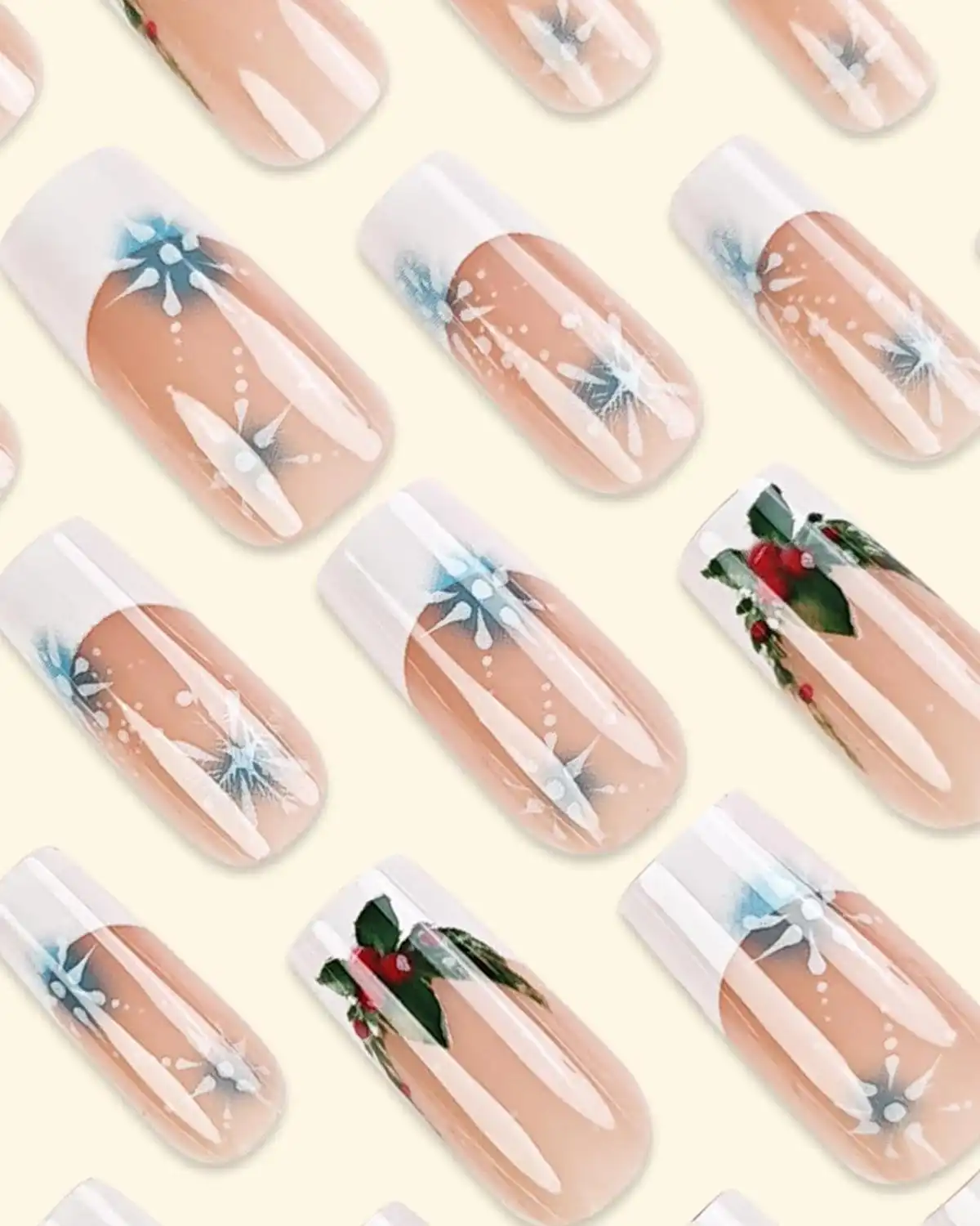 Xiannaipai Christmas French Tip Press on Nail