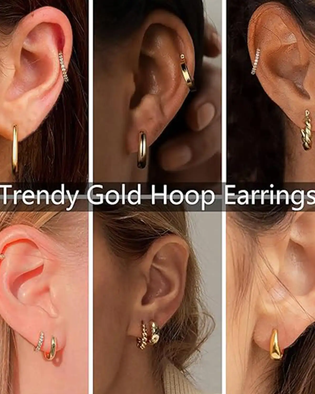 Yesteel 9 Pairs Gold Hoop Earrings for Women