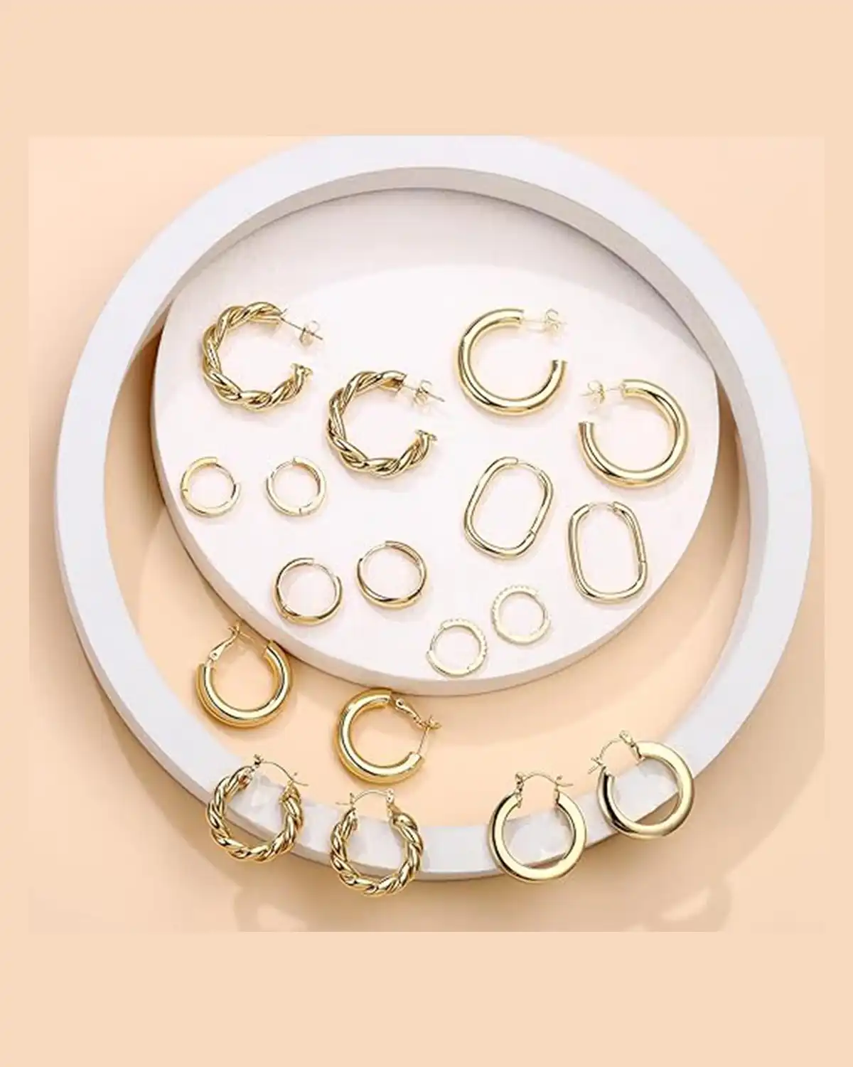 Yesteel 9 Pairs Gold Hoop Earrings for Women