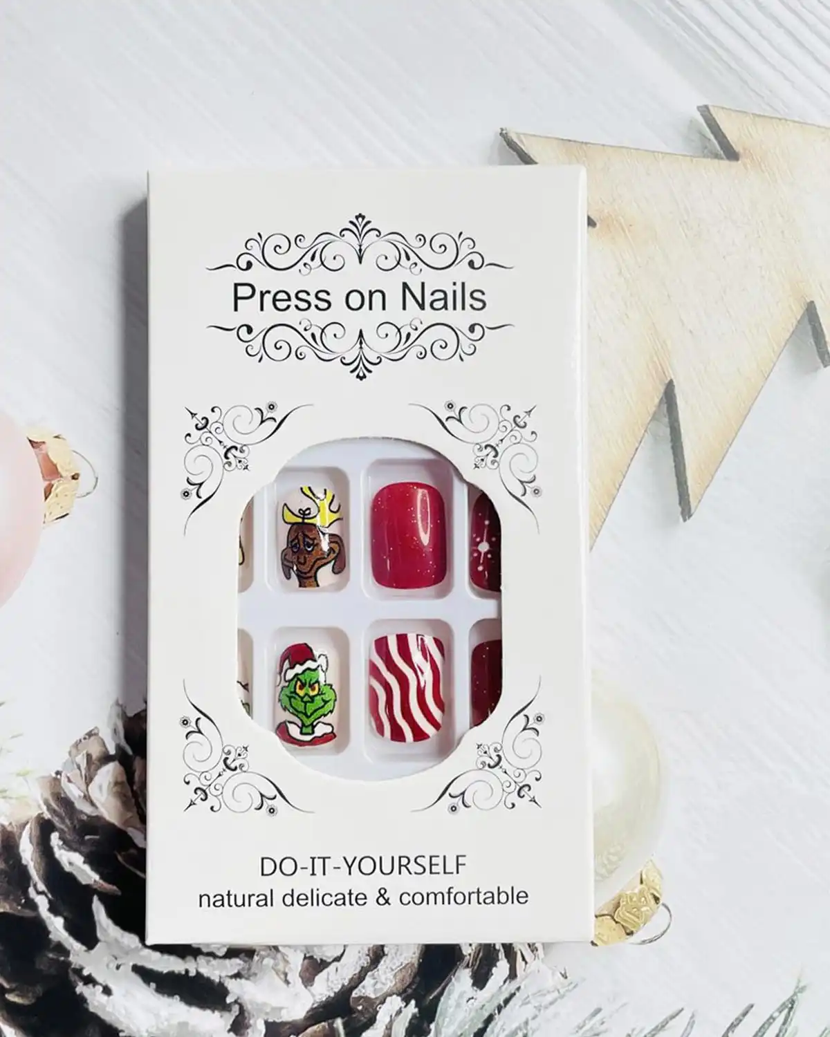 Zdiwoo Christmas Press on Nails for Womens