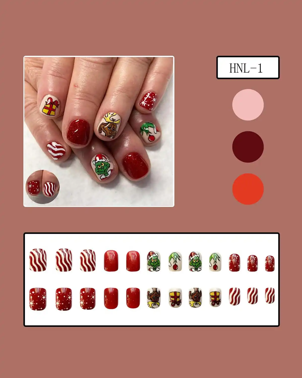 Zdiwoo Christmas Press on Nails