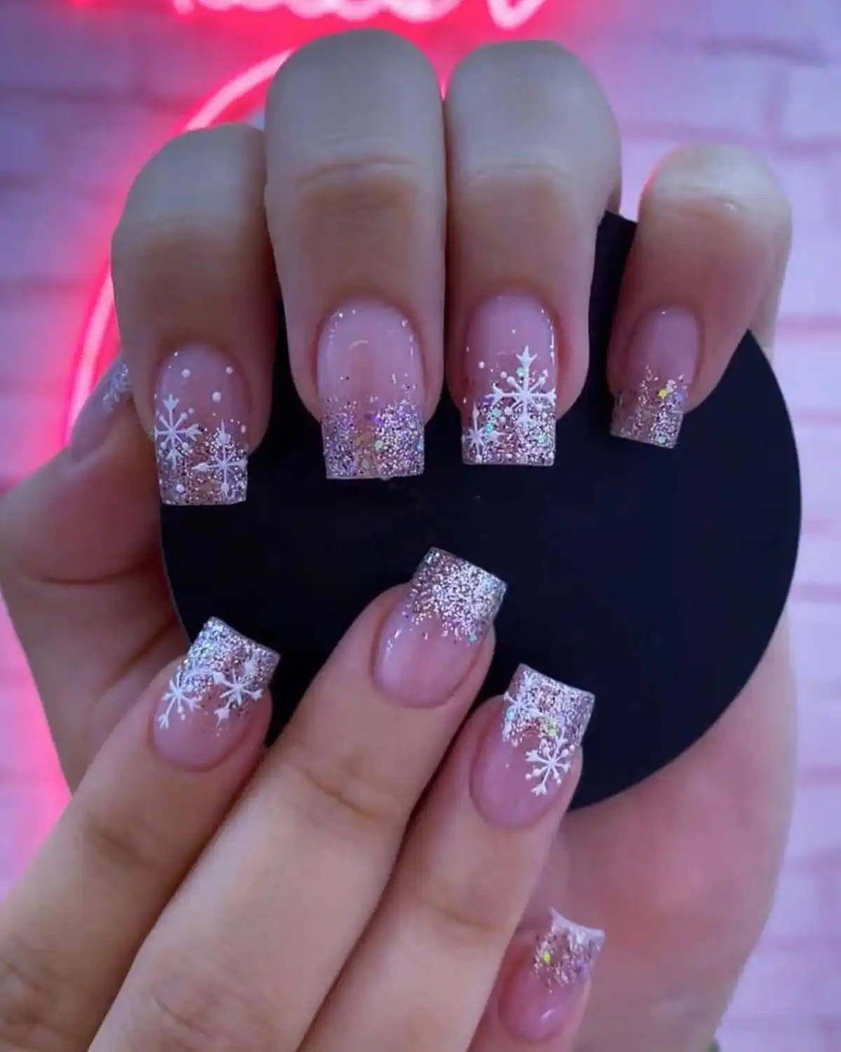 Dzpguoniz 24Pcs Christmas Short Press on Nails