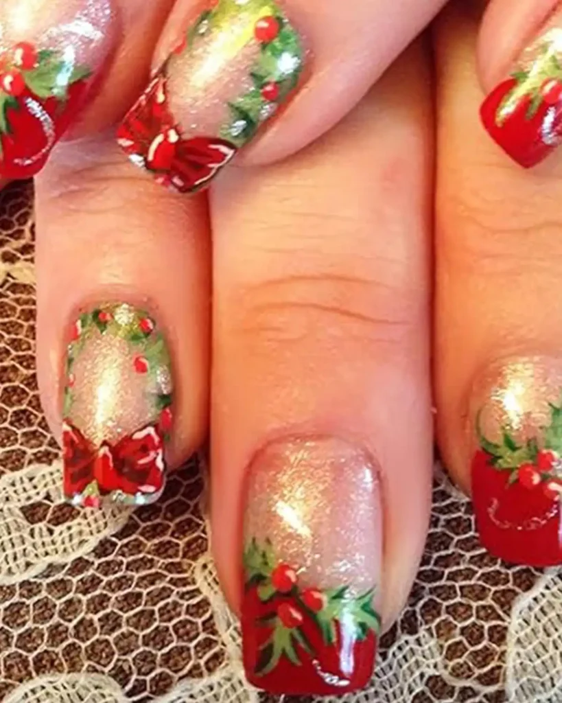 Krtbkr 24Pcs Christmas Press on Nails