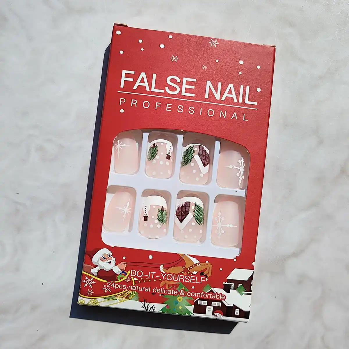 Ktaabtr 24Pcs Christmas Press on Nail