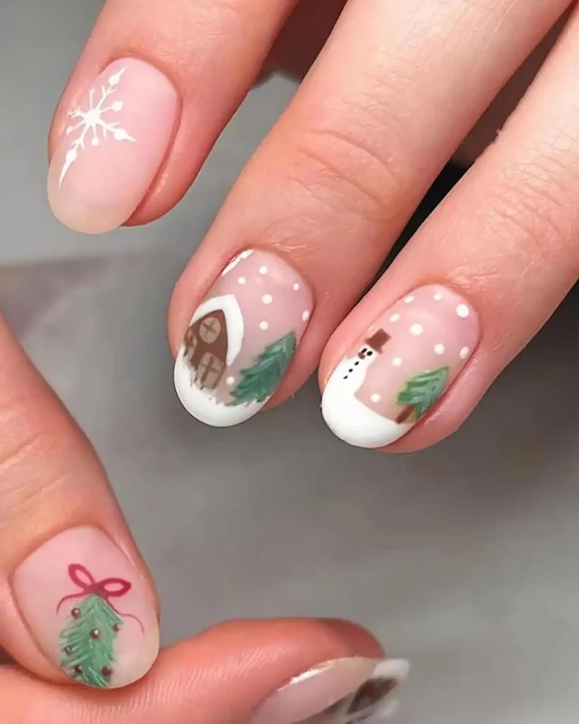 Ktaabtr 24Pcs Christmas Press on Nails