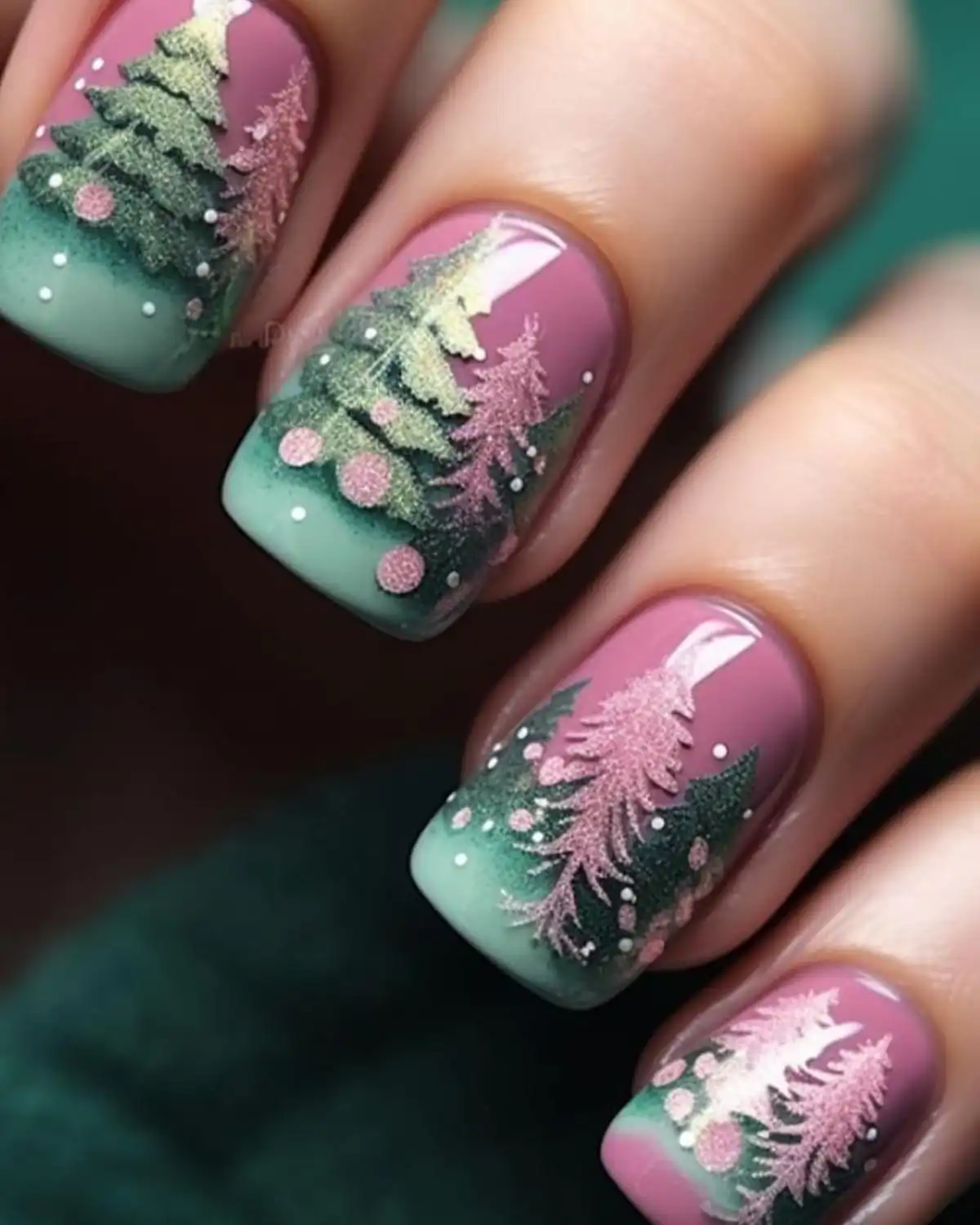 Ocouyvd 24 Pcs Christmas Press on Nails