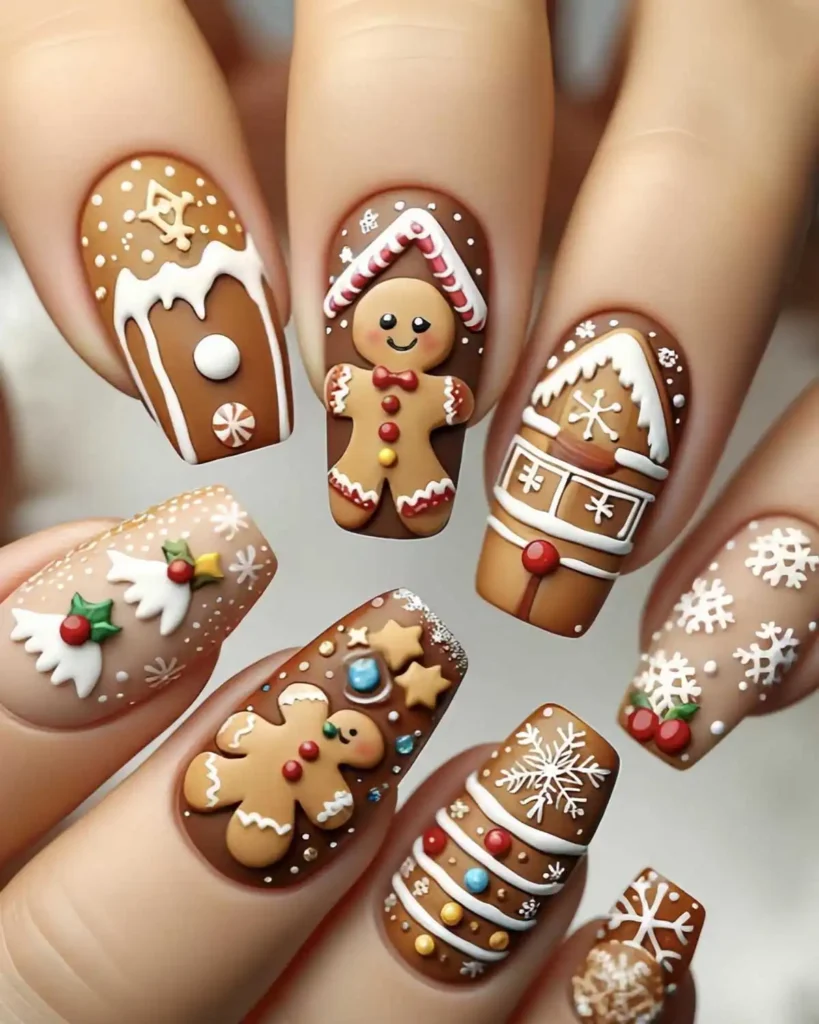 Ocouyvd 24 Pcs Christmas Press on Nails