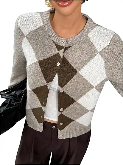 SOLY HUX Women Multicolor Plaid Sweater