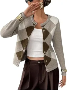 SOLY HUX Women Plaid Sweater