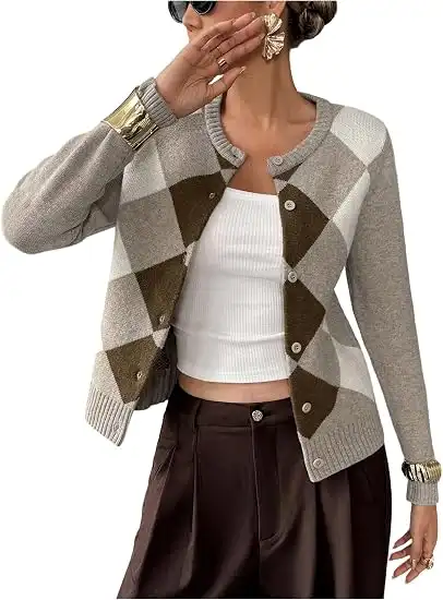SOLY HUX Women Plaid Sweater