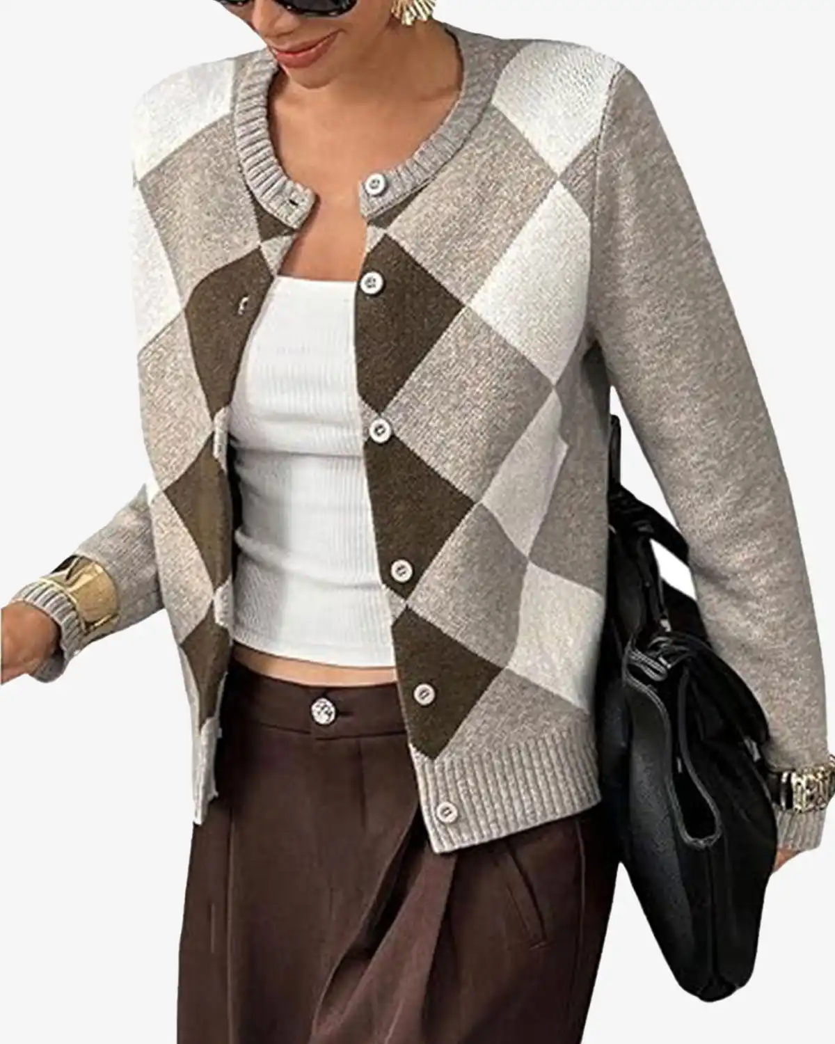 SOLY HUX Women's Multicolor Cardigan Sweater